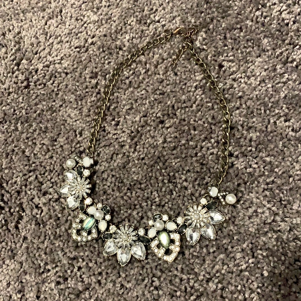 Costume Diamond and Gold Statement Necklace